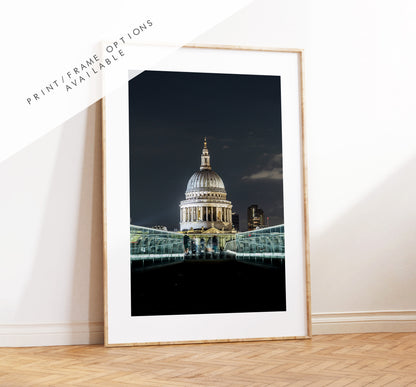 Saint Pauls Cathedral - London Photography Print - Fine Art Photography - London Print - Poster - Wall Art - Portrait - Colour - Night