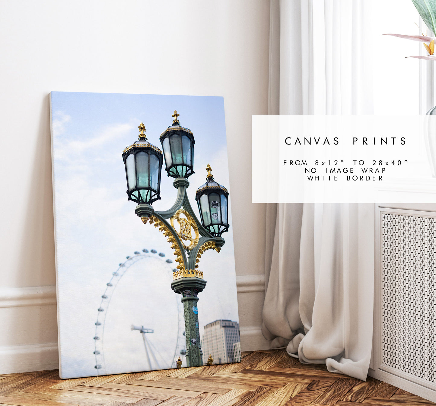 London Eye - London Photography Print - Fine Art Photography - London Print - Poster - Wall Art - UK - Minimalist - Modern - Streetlamp