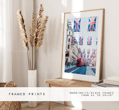 Regent Street - London Photography Print - Fine Art Photography - London Print - Poster - Wall Art - Portrait - Union Jack - Queens Jubilee