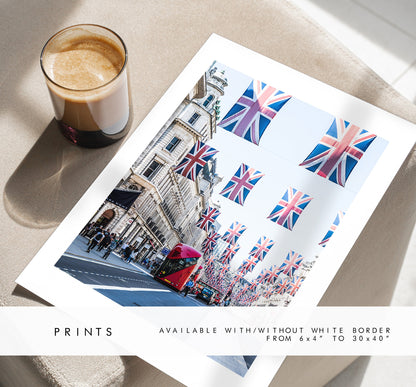 Regent Street - London Photography Print - Fine Art Photography - London Print - Poster - Wall Art - Portrait - Union Jack - Queens Jubilee