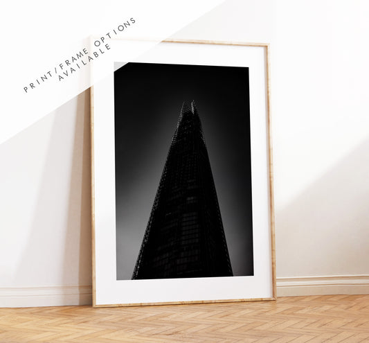 The Shard - London Photography Print - Fine Art Photography - London Print - Poster - Wall Art - Black and White - Monochrome - Skyscraper