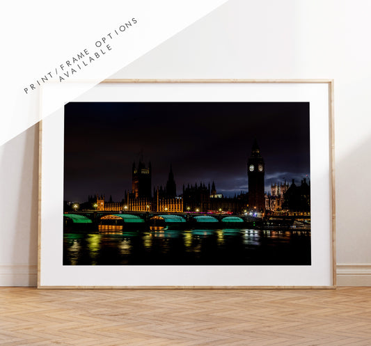 London Nightscape - London Photography Print - Fine Art Photography - London Print - Poster - Wall Art - London at Night - Westminster