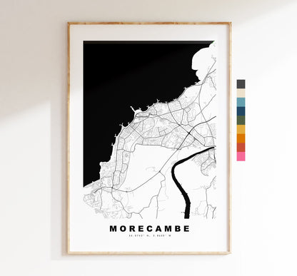 Morecambe Map Print - Minimalist City Map Poster - Map Wall Art - UK - Morecambe Print - Morecambe Poster - Different Colours Available