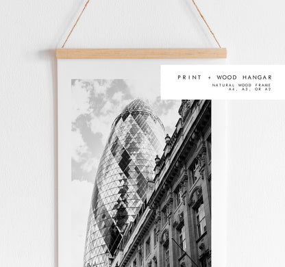 Gherkin London Print- London Photography Print - Fine Art Photography - London Print - Poster - Wall Art - Black and White - Monochrome