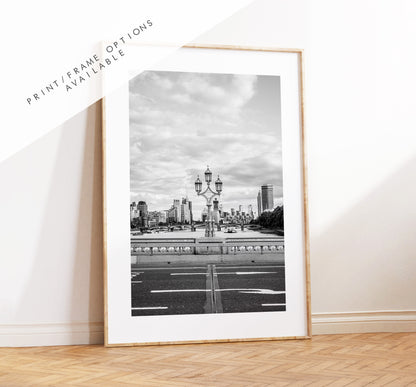 London Monochrome Print - London Photography Print - Fine Art Photography - London Print - Poster - Wall Art - Westminster Bridge - London