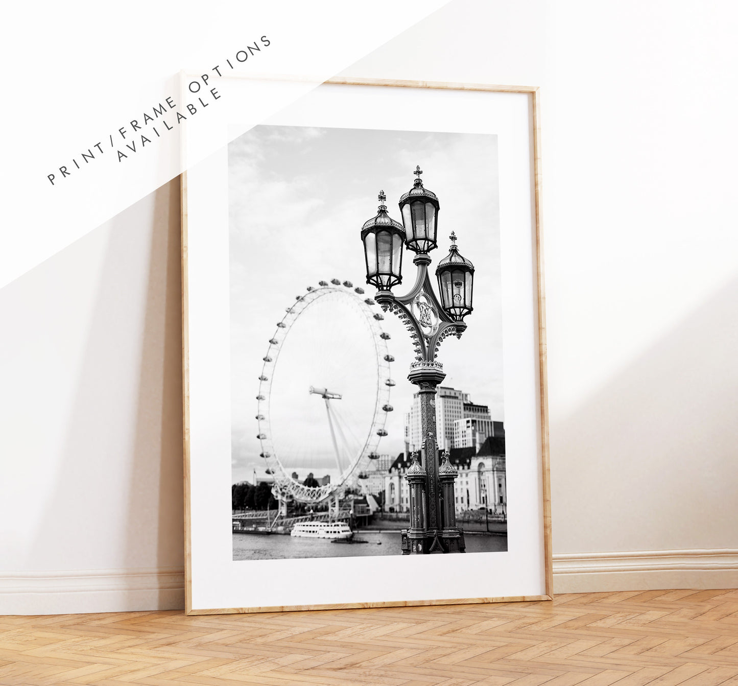 London Eye - London Photography Print - Fine Art Photography - London Print - Poster - Wall Art - UK - Minimalist - Modern - Streetlamp