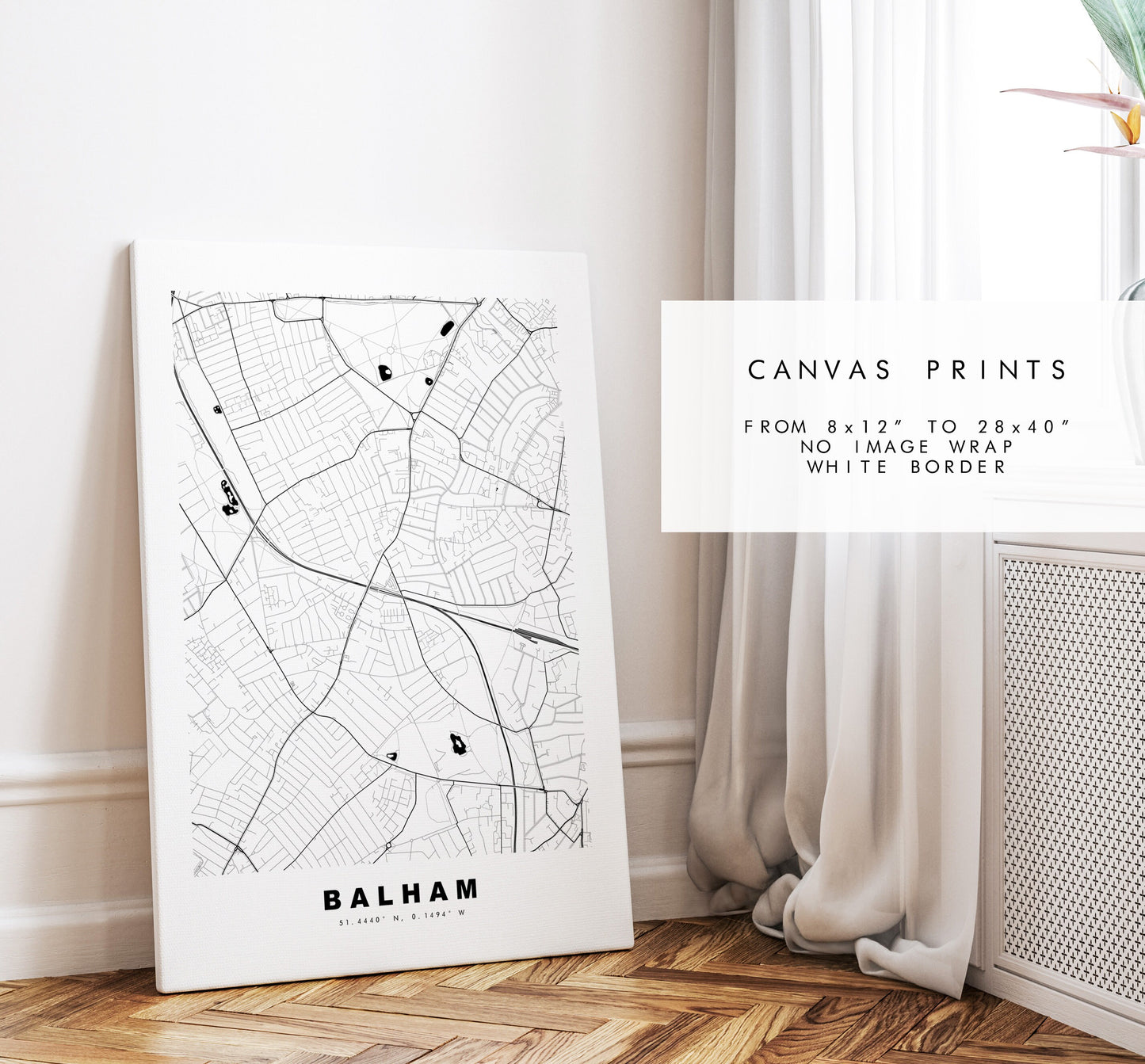 Balham Map Print - Minimalist City Map Poster - Map Art - London, UK - Balham Print - Balham Poster - Different Colours Available