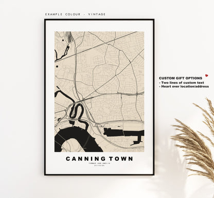 Canning Town Map Print - Minimalist City Map Poster - Map Art - London, UK - Canning Town  Print - Poster - Different Colours Available