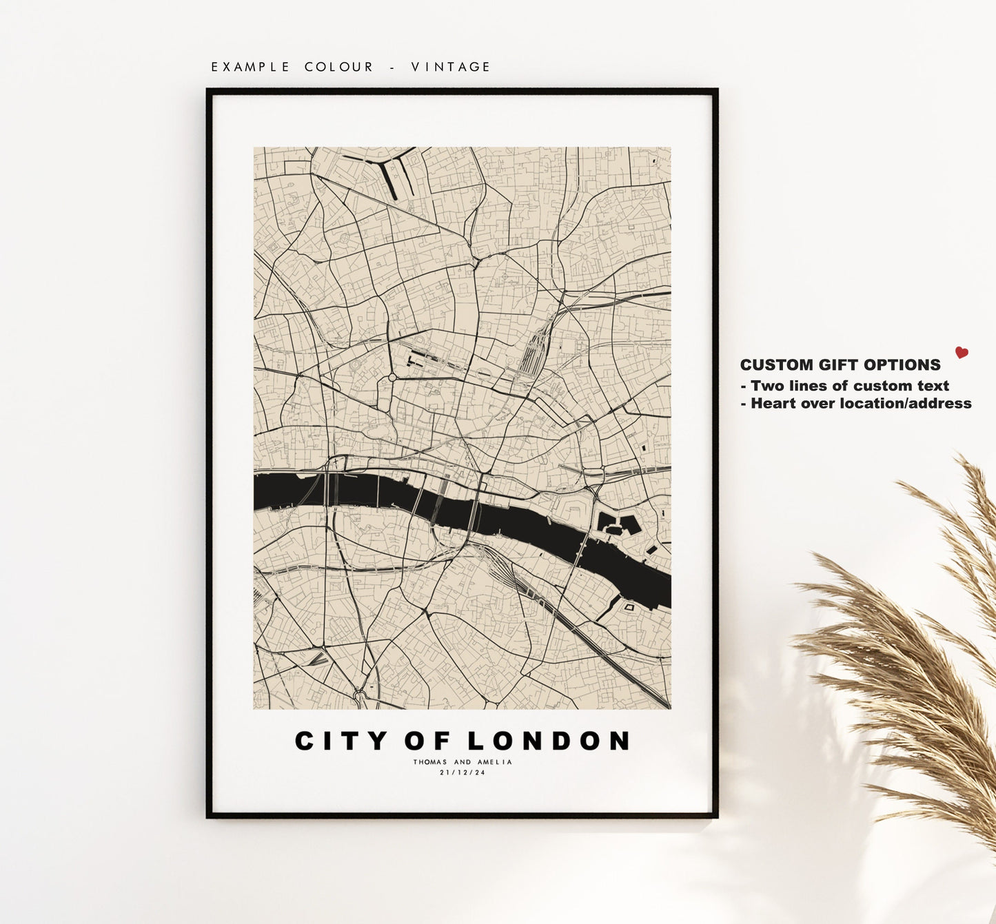 City of London Map Print - Minimalist City Map Poster - Map Art - London, UK - City of London Print - Poster - Different Colours Available