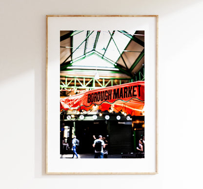 Borough Market Poster - London Photography Print - Fine Art Photography - London Print - Wall Art - Colour - Portrait - Borough Market Print