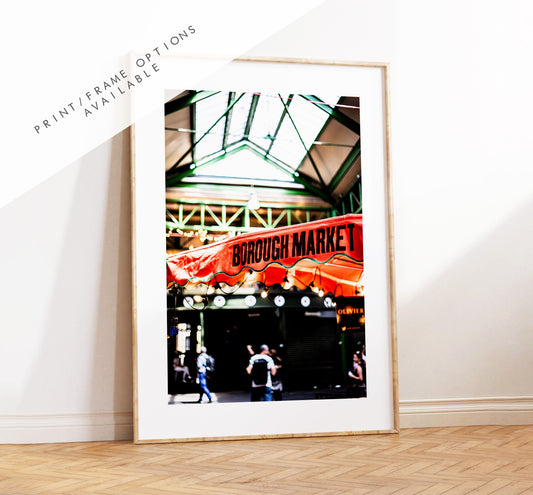 Borough Market Poster - London Photography Print - Fine Art Photography - London Print - Wall Art - Colour - Portrait - Borough Market Print