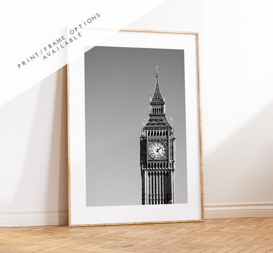 Big Ben Print - London Photography Print - Fine Art Photography - London Print - Poster - Wall Art - Black and White Print - Monochrome