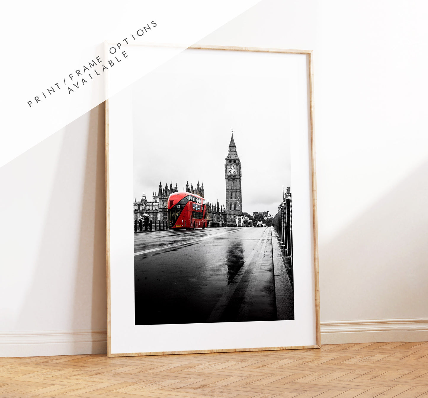 London Print Set of Three - Black and White - Pop of Red - London Print Set - London Photography - Fine Art Photography - London Poster Set