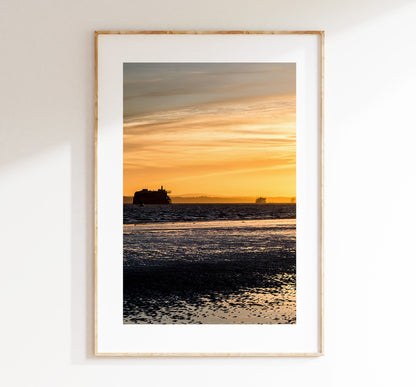 Solent Sunset - Photography Print - Portsmouth and Southsea Prints - Wall Art -  Frame and Canvas Options - Portrait