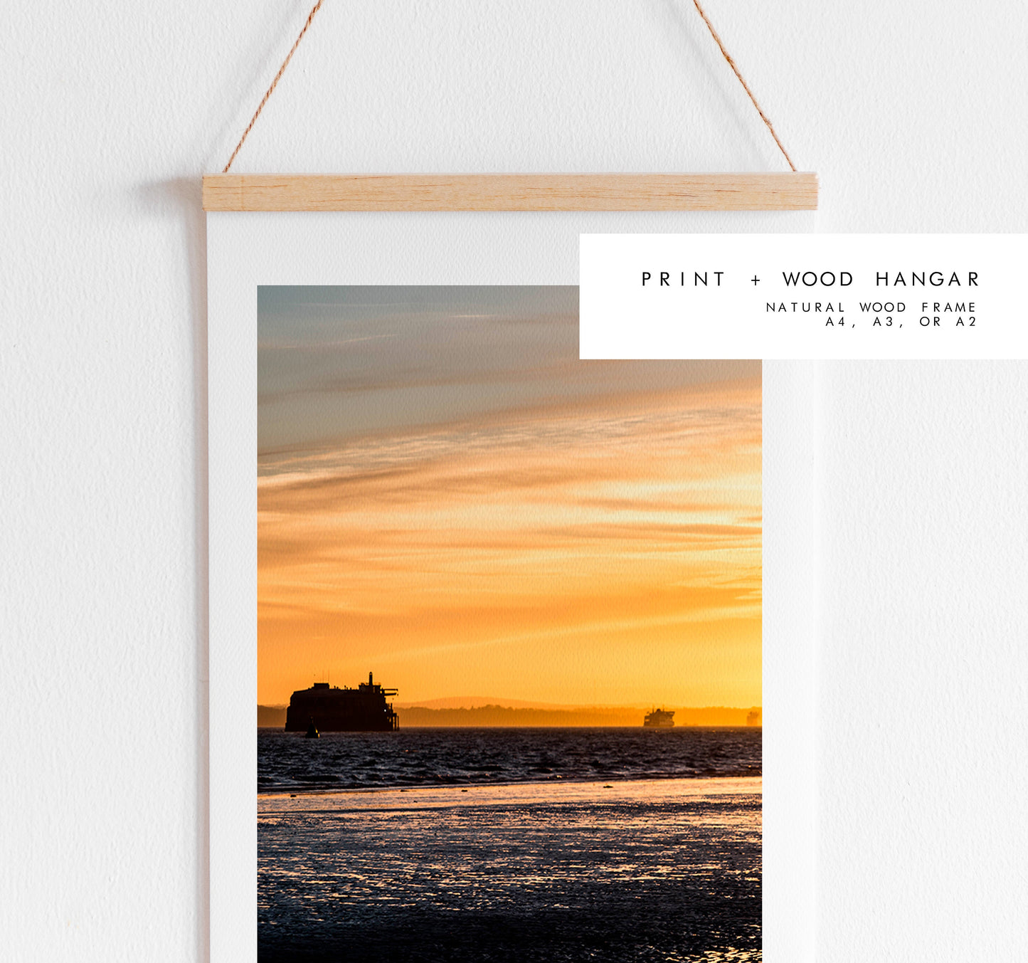 Solent Sunset - Photography Print - Portsmouth and Southsea Prints - Wall Art -  Frame and Canvas Options - Portrait