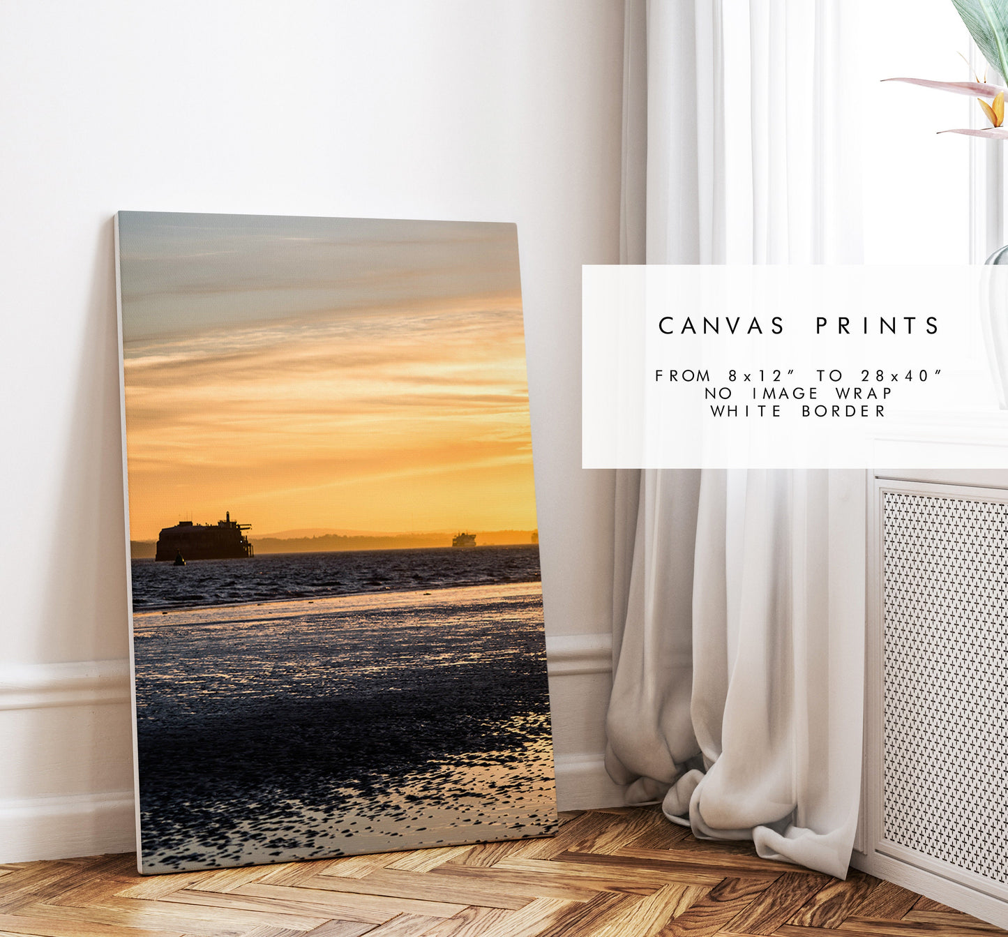 Solent Sunset - Photography Print - Portsmouth and Southsea Prints - Wall Art -  Frame and Canvas Options - Portrait