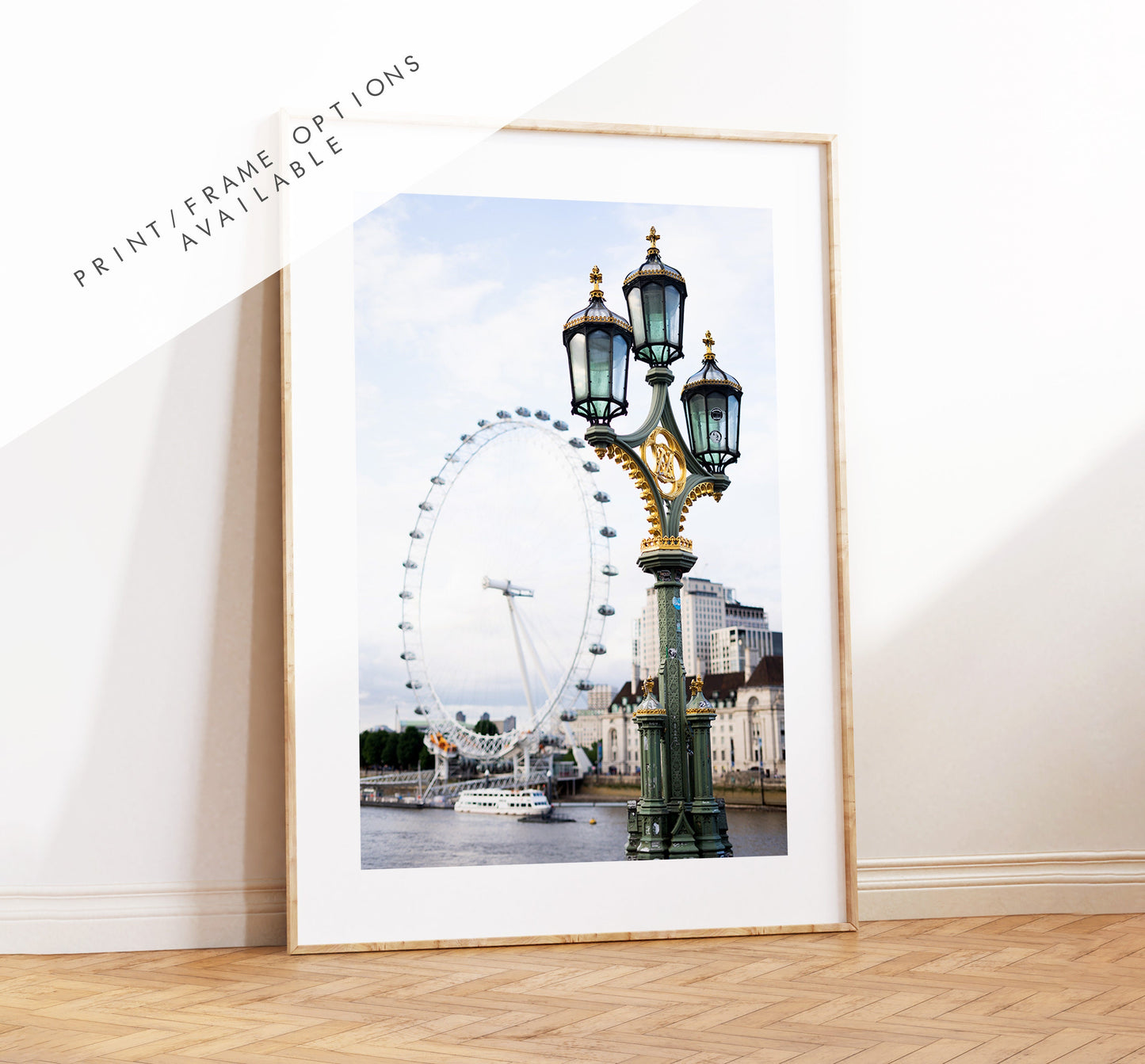 London Eye - London Photography Print - Fine Art Photography - London Print - Poster - Wall Art - UK - Minimalist - Modern - Streetlamp