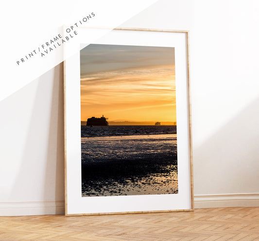 Solent Sunset - Photography Print - Portsmouth and Southsea Prints - Wall Art -  Frame and Canvas Options - Portrait