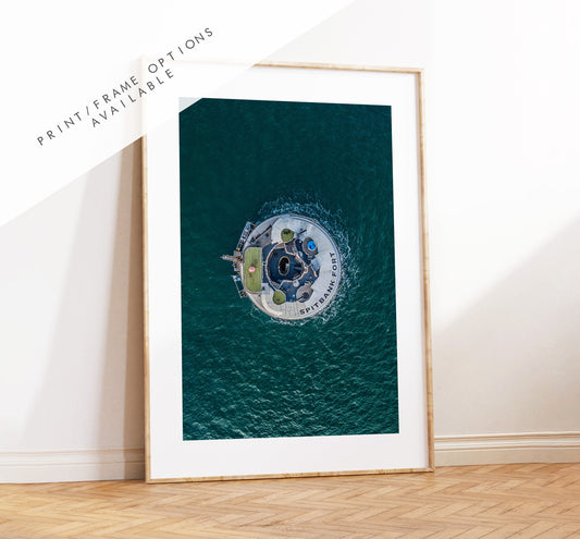 Spitbank Fort - Photography Print - Portsmouth and Southsea Prints - Wall Art -  Frame and Canvas Options - Portrait - Aerial