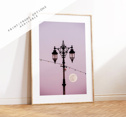 Southsea Pink Moon - Photography Print - Portsmouth and Southsea Prints - Wall Art -  Frame and Canvas Options - Portrait