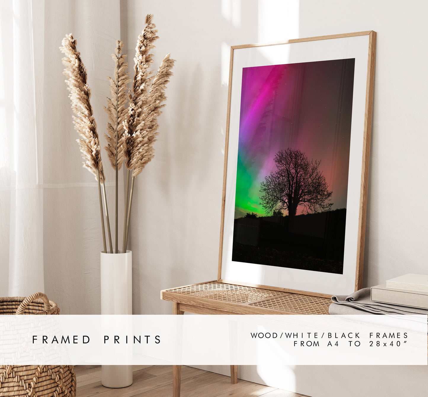 Northern Lights Print - Photography Print - Portsmouth and Southsea Prints - Wall Art -  Frame and Canvas Options - Portrait