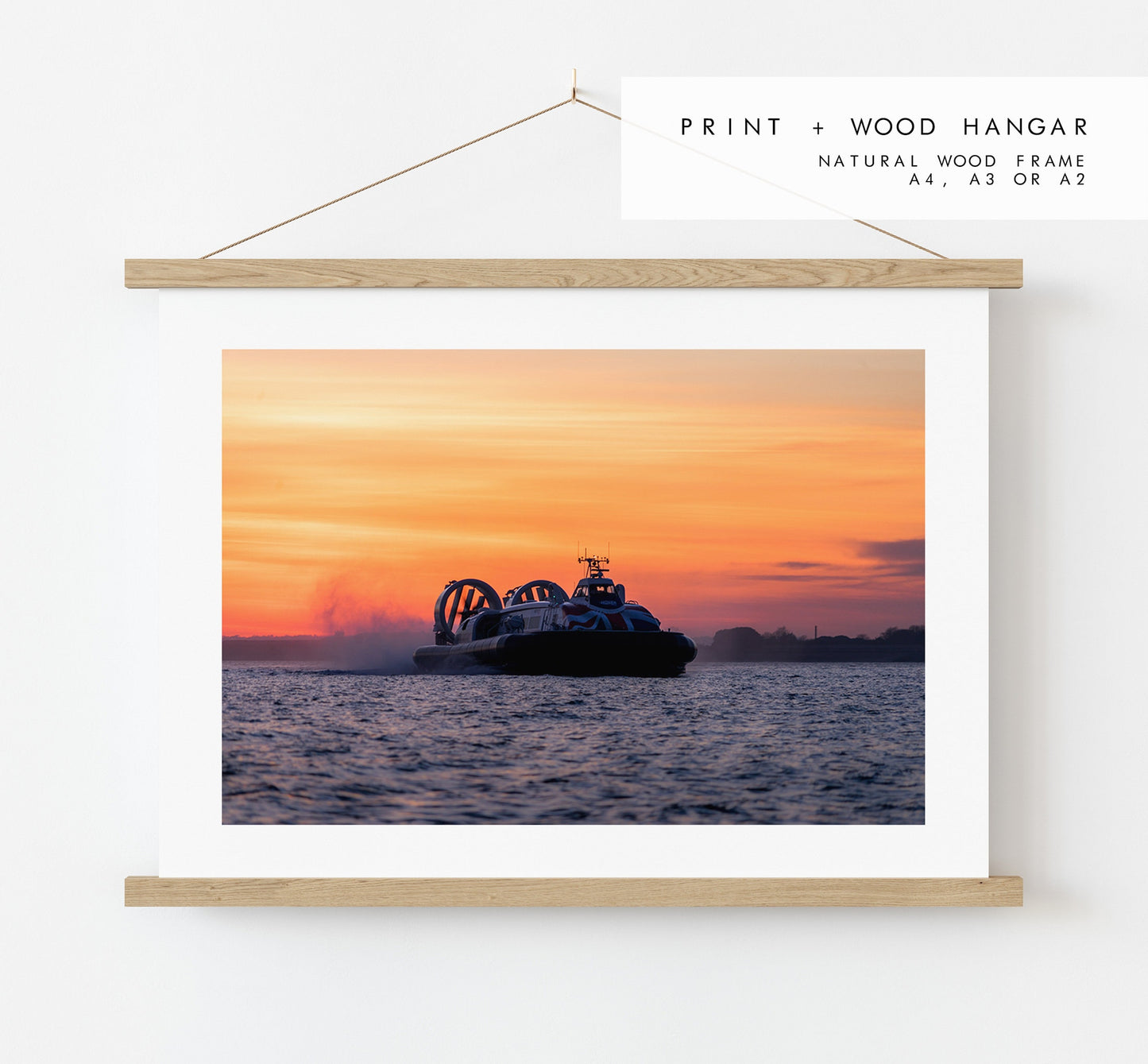 Hovercraft Sunset - Photography Print - Portsmouth and Southsea Prints - Wall Art -  Frame and Canvas Options - Landscape