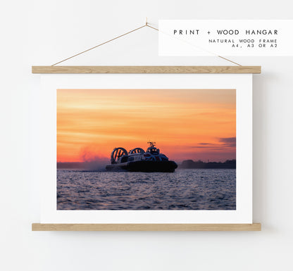 Hovercraft Sunset - Photography Print - Portsmouth and Southsea Prints - Wall Art -  Frame and Canvas Options - Landscape