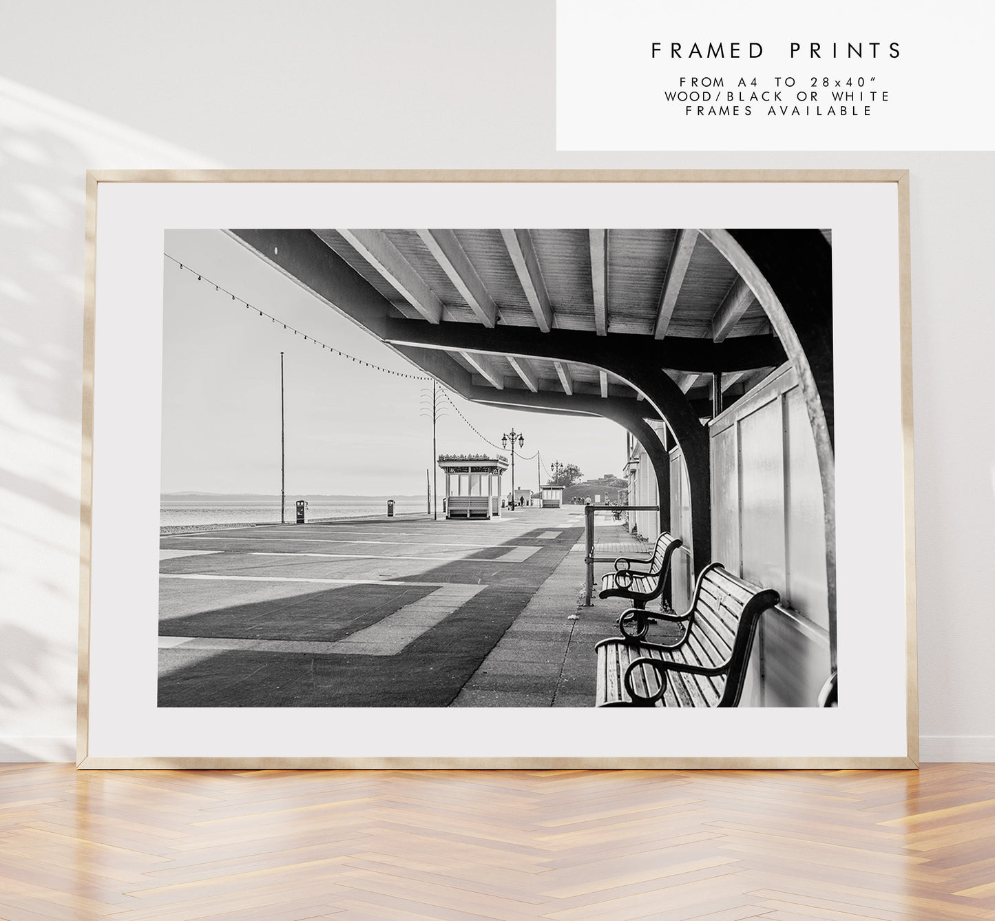 Southsea Promenade - Photography Print - Portsmouth and Southsea Prints - Wall Art -  Frame and Canvas Options - Landscape - BW