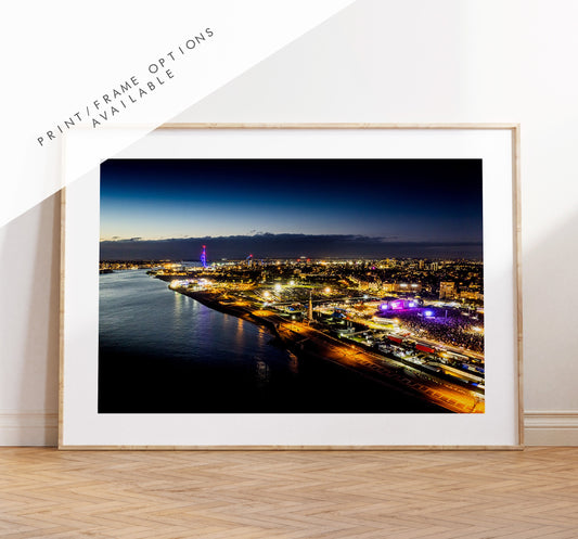 Portsmouth Nightscape - Photography Print - Portsmouth and Southsea Prints - Wall Art -  Frame and Canvas Options - Landscape - Aerial