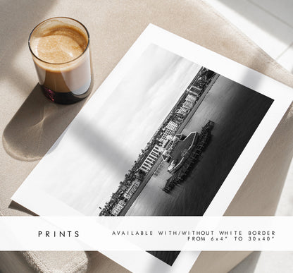 South Parade Pier - Photography Print - Portsmouth and Southsea Prints - Wall Art -  Frame and Canvas Options - Landscape - BW - Aerial