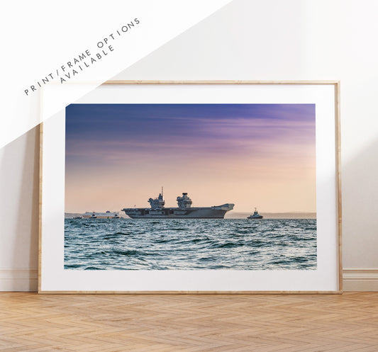 HMS Queen Elizabeth - Photography Print - Portsmouth and Southsea Prints - Wall Art -  Frame and Canvas Options - Landscape