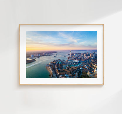 Portsmouth Print - Photography Print - Portsmouth and Southsea Prints - Wall Art -  Frame and Canvas Options - Landscape - Aerial