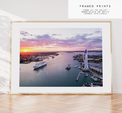 Portsmouth Harbour - Photography Print - Portsmouth and Southsea Prints - Wall Art -  Frame and Canvas Options - Landscape - Aerial