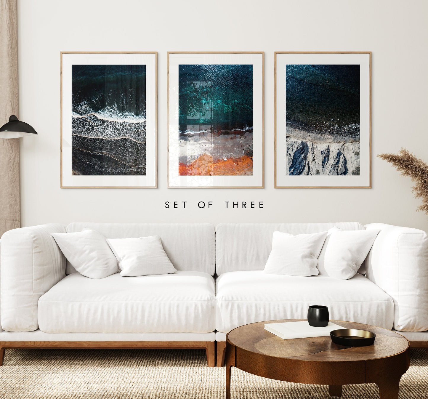 Beach Print Set - Santorini Beaches - Coastal Wall Art Print Set - Red Beach - Black Beach - White Beach - Modern Coastal Prints