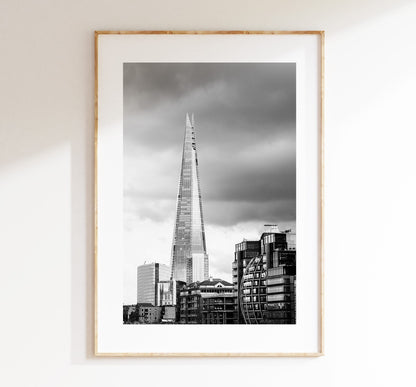 The Shard - London Photography Print - Fine Art Photography - London Print - Poster - Wall Art - Black and White - Monochrome - Skyscraper