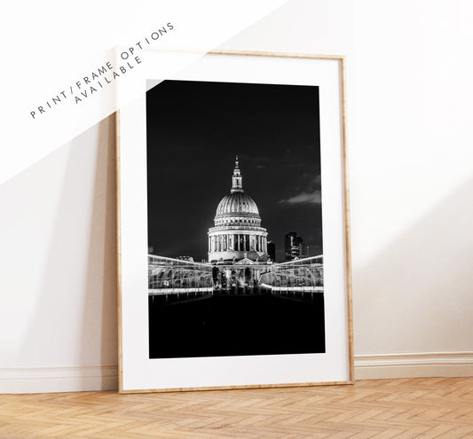 Saint Pauls Cathedral Print - London Photography Print - Fine Art Photography - London Print - Poster - Wall Art - Portrait - Monochrome