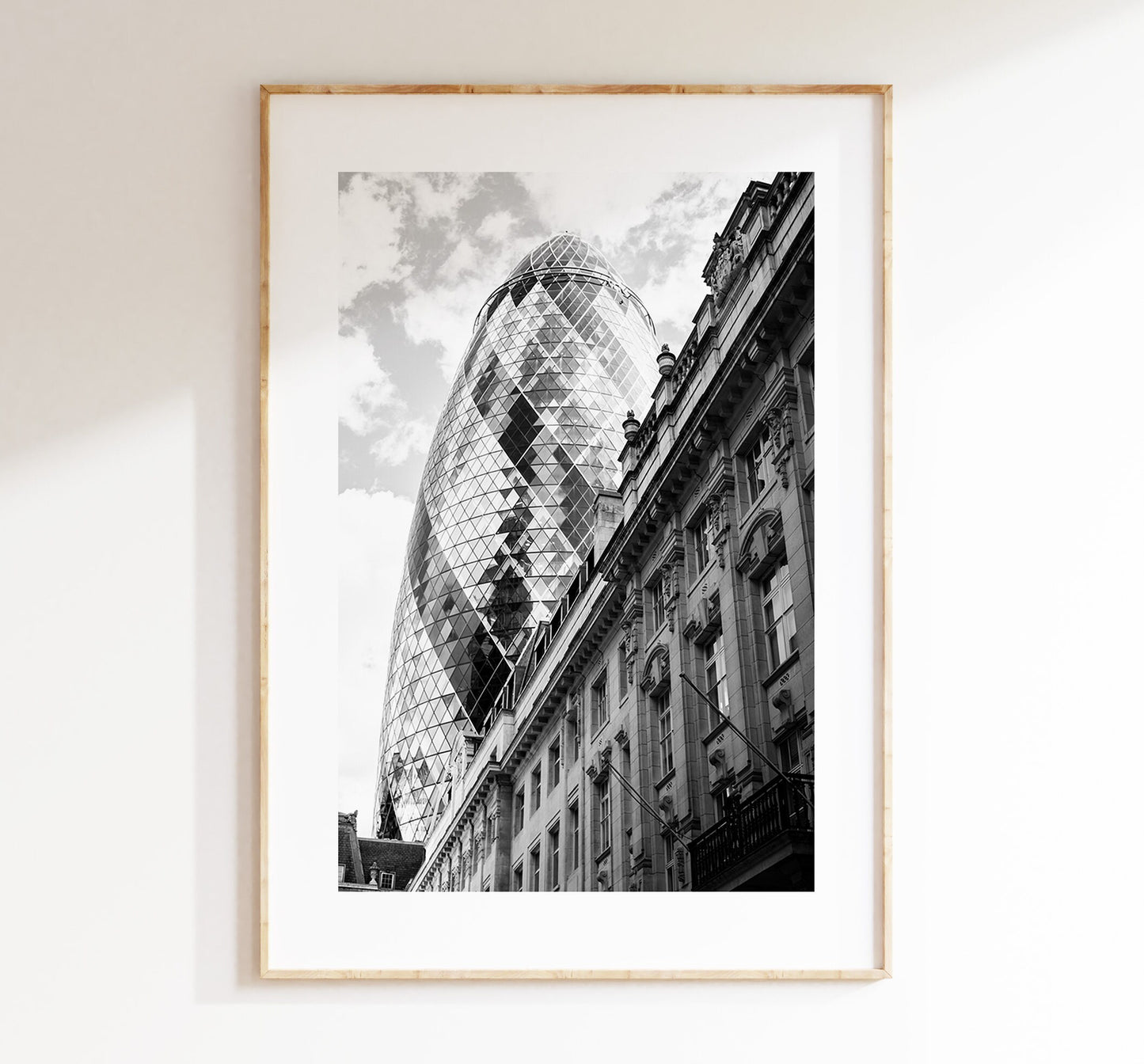 Gherkin London Print- London Photography Print - Fine Art Photography - London Print - Poster - Wall Art - Black and White - Monochrome