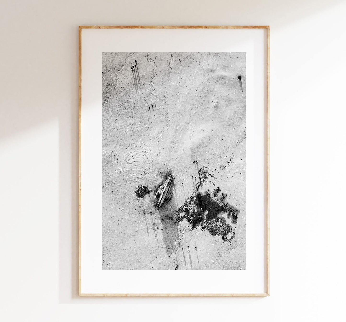 Sólheimasandur - Iceland Photography Print - Iceland Wall Art - Iceland Poster - Aerial Photography - Black and White Photography - Plane