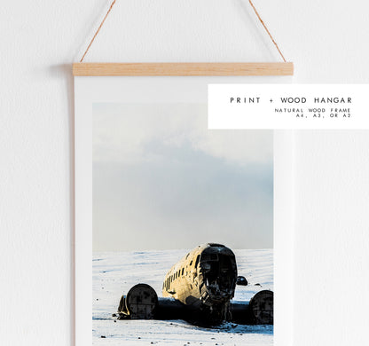 Iceland Plane Print - Iceland Photography Print - Iceland Wall Art - Iceland Poster - Sólheimasandur - Vik - South Iceland - Iceland Beach