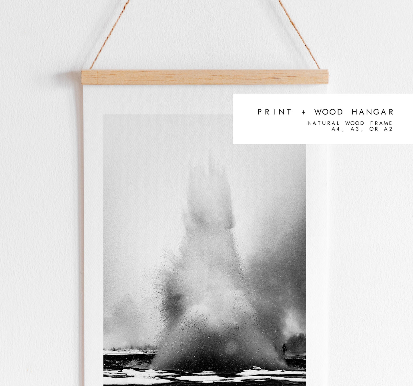 Strokkur - Iceland Photography Print - Iceland Wall Art - Iceland Poster - Black and White Photography - Geyser - Strokkur Geyser - Geysir