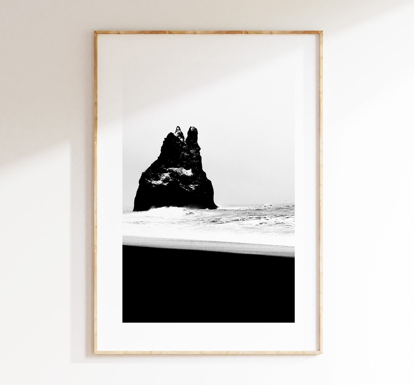 Reynisfjara - Iceland Photography Print - Iceland Wall Art - Iceland Poster - Black and White Photography - Black Sand Beach - Iceland Beach