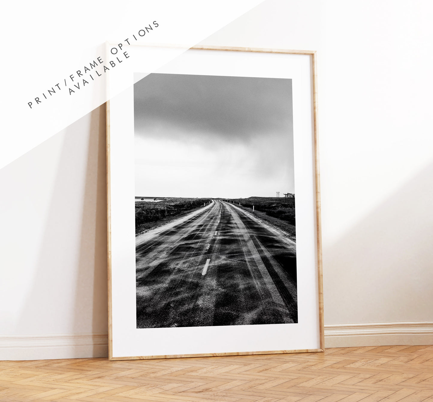 Black and White Road Print - Iceland Photography Print - Iceland Wall Art - Iceland Poster - Black and White Photography - Southern Iceland