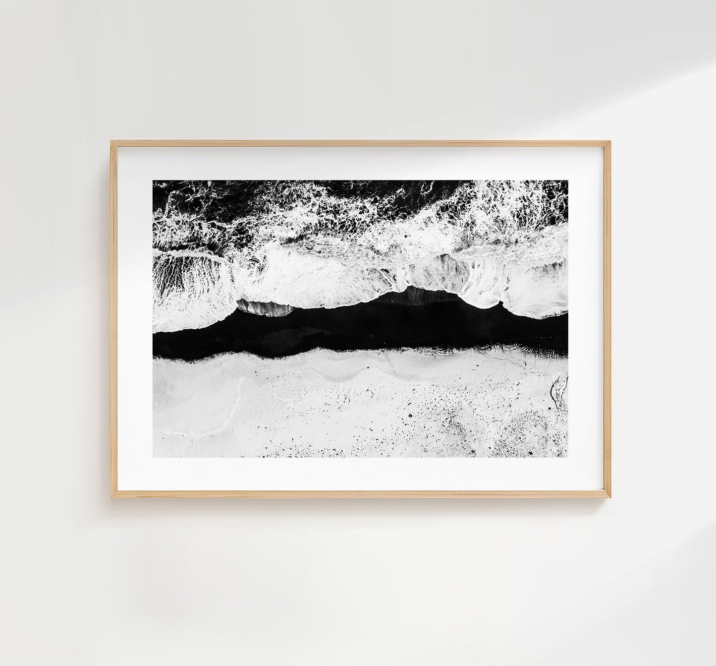 Black Beach - Iceland Photography Print - Iceland Wall Art - Iceland Poster - Aerial Photography - Black and White Photography - Landscape