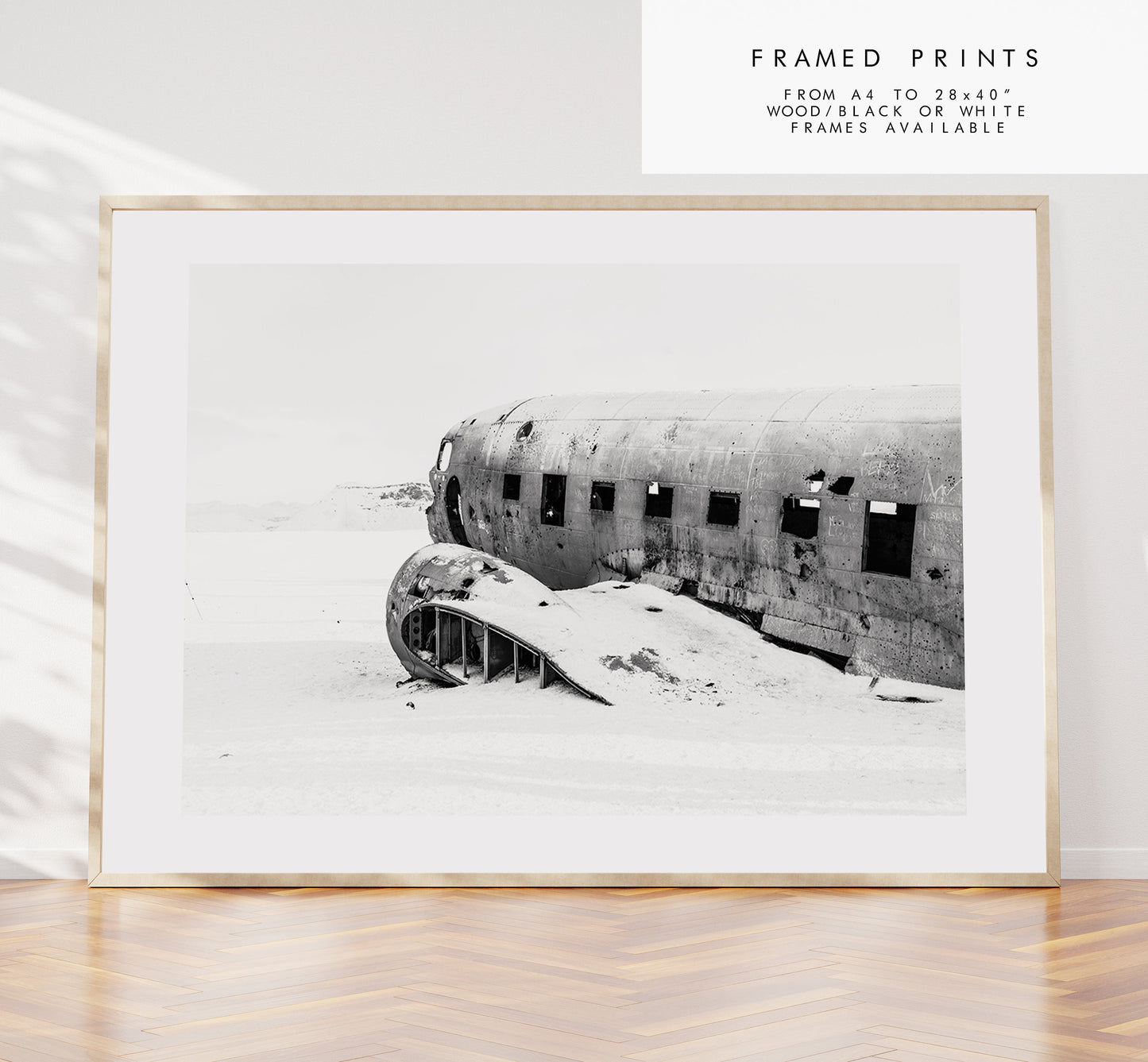 Solheimasandur Print - Iceland Photography Print - Iceland Wall Art - Iceland Poster - Black and White Photography - Landscape - Plane Crash