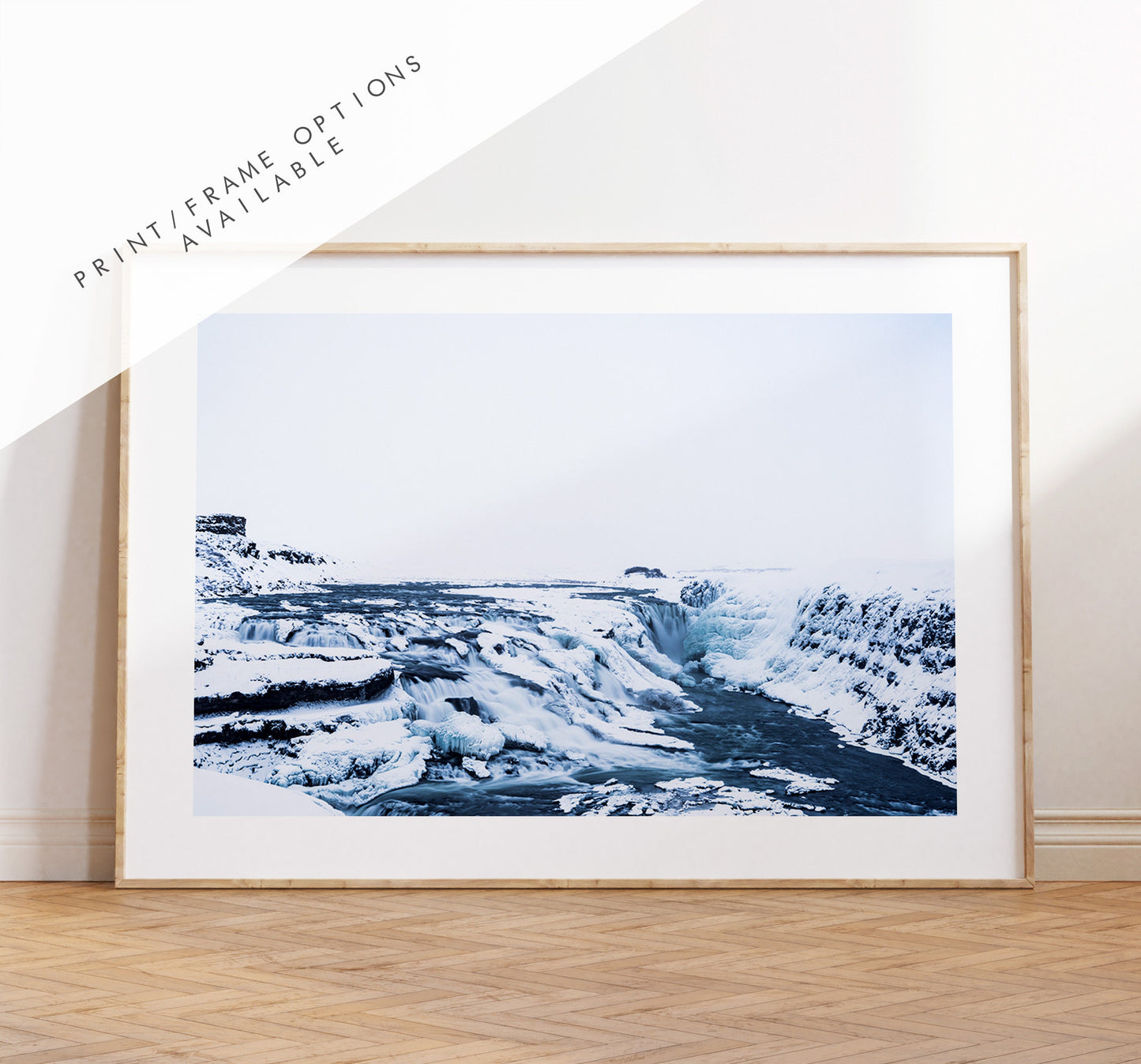 Gullfoss Print - Iceland Photography Print - Iceland Wall Art - Iceland Poster - Landscape - Golden Circle - Frozen Landscape - Winter Print