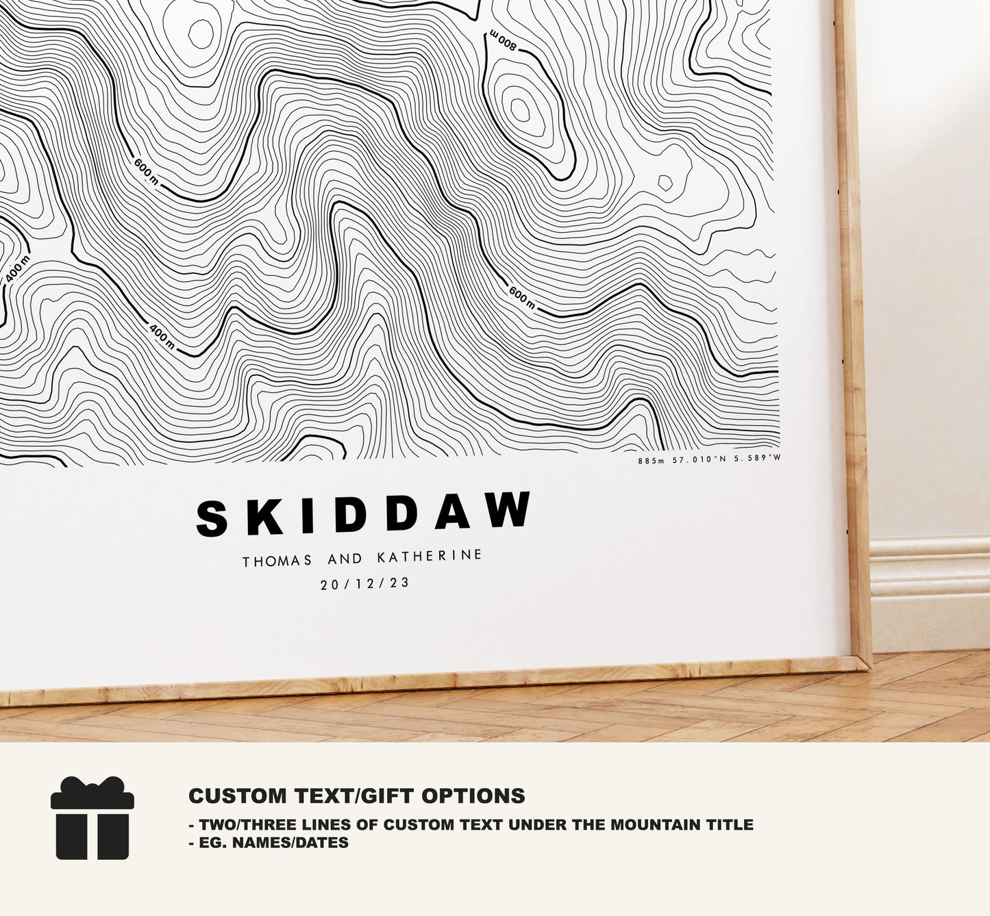 Skiddaw Print - Contour Map - Skiddaw Poster - Lake District - Topographic Map - Print - Poster - Wall Art - Skiddaw Map - Topography