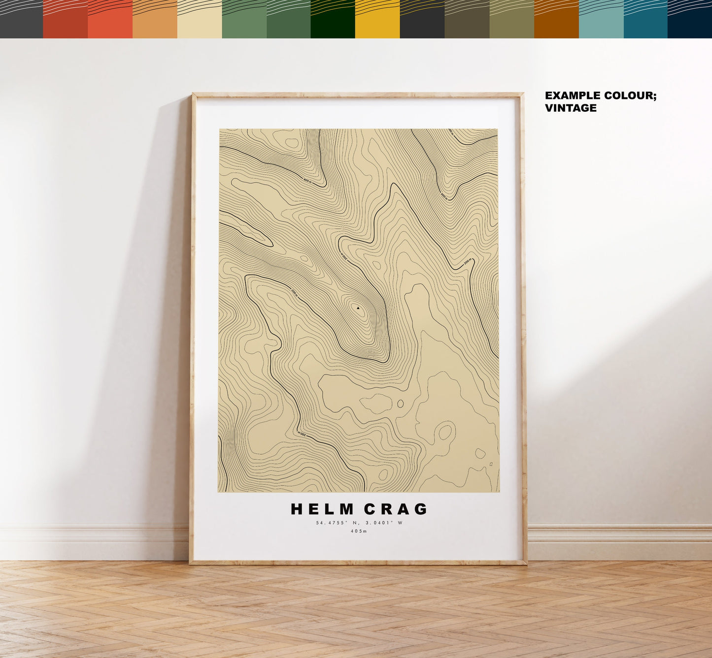 Helm Crag Print - Contour Map -  Lion and the Lamb Lake District Map - Lake District - Topographic Map - Print - Poster - Wall Art