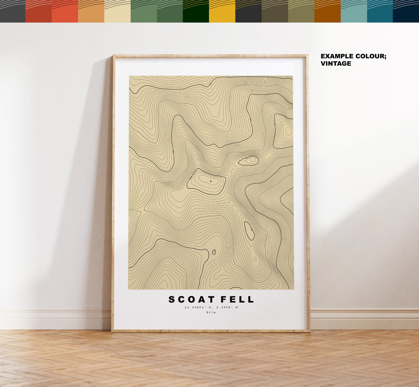 Scoat Fell Print - Contour Map -  Scoat Fell Lake District Map - Lake District - Topographic Map - Print - Poster - Wall Art - Topography