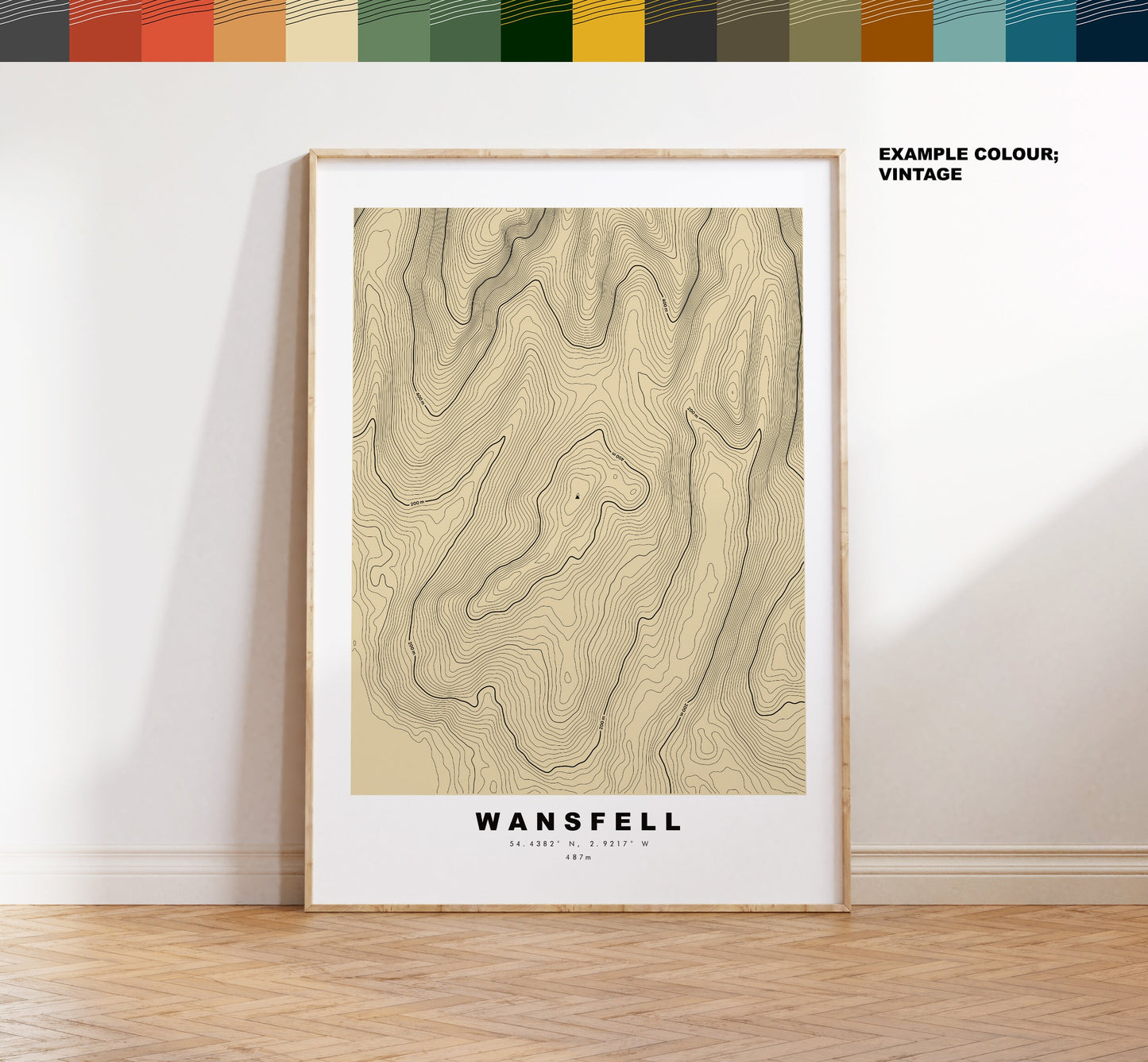 Wansfell Print - Contour Map -  Baystones Lake District Map - Lake District - Topographic Map - Print - Poster - Wall Art - Topography