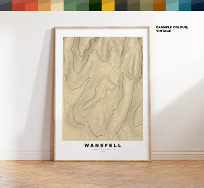 Wansfell Print - Contour Map -  Baystones Lake District Map - Lake District - Topographic Map - Print - Poster - Wall Art - Topography